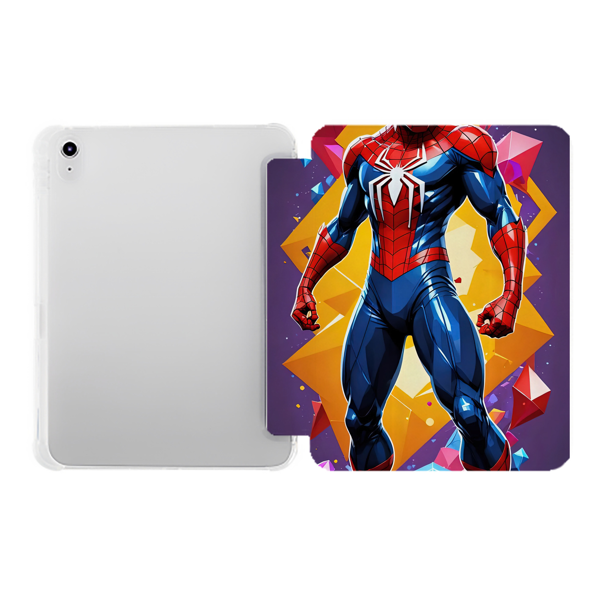 （画像用） Spider Man スパイダーマン IPad ケース ペン収納付き 三つ折りスタンド PUレザー×シリコン 対応機種9.5/10.5/10.9インチ